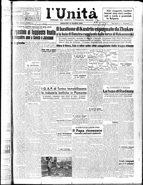 L'Unità : organo centrale del Partito comunista italiano